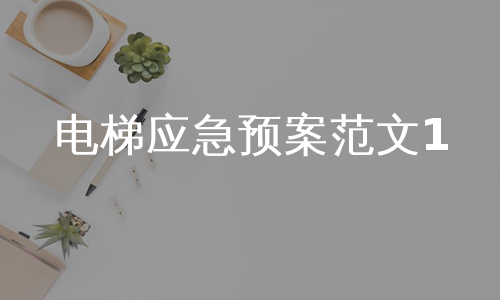 电梯应急预案范文1