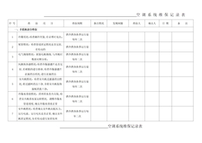 空调系统维保记录表