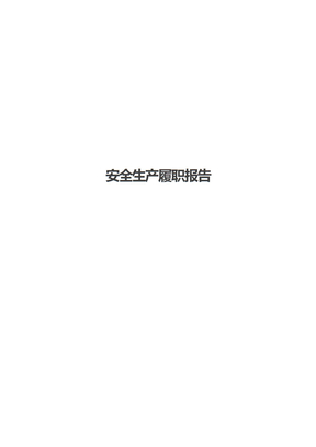 安全生产履职报告