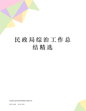 民政局综治工作总结精选