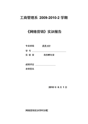 网络营销实训报告