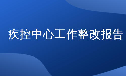 疾控中心工作整改报告