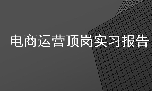 电商运营顶岗实习报告