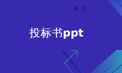 投标书ppt