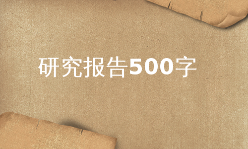 研究报告500字