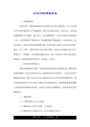 白色污染调查报告