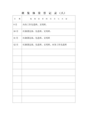 班级获奖情况记录