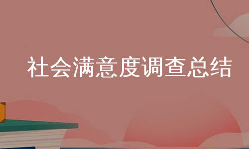 社会满意度调查总结