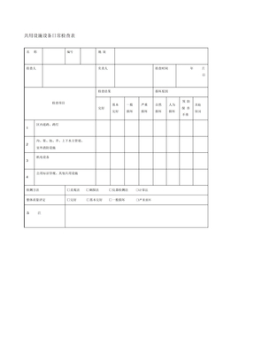 共用设施设备日常检查表