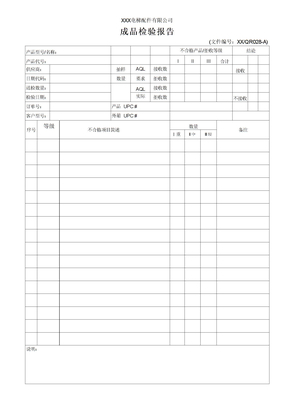成品检验报告