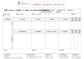 《种子讲师季度培训计划及总结报告》