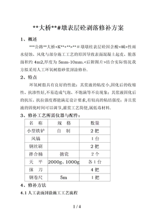 桥墩表面砼剥落修补方案(10