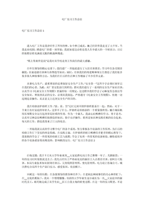 电厂实习工作总结