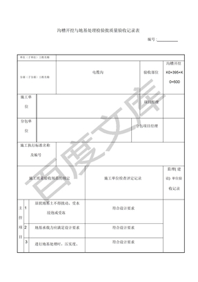 电缆沟检验批