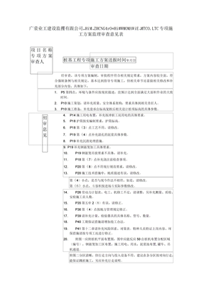 专项施工方案监理审查意见表