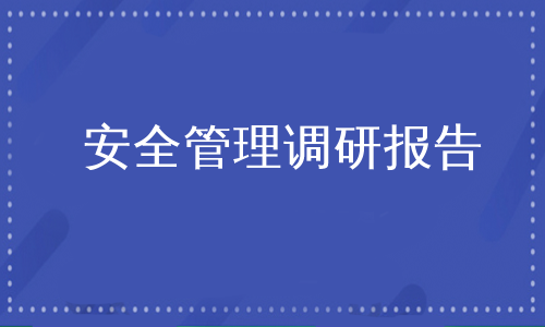 安全管理调研报告