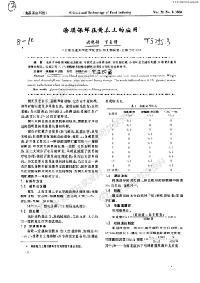 涂膜保鲜在黄瓜上的应用