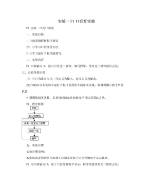 实验一P1口亮灯实验