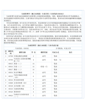 自考行政管理学考试科目