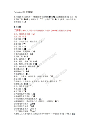 PhotoshopCS3的快捷键