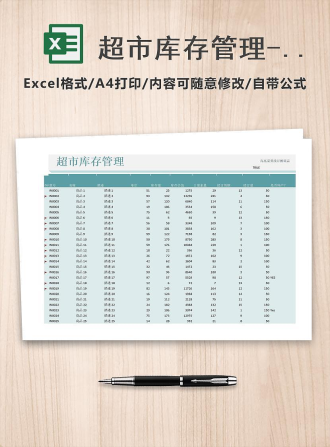 超市库存管理-Excel图表模板