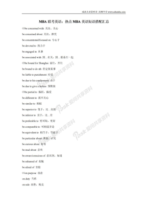 MBA联考英语：热点MBA英语短语搭配汇总