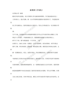 新教师工作感言