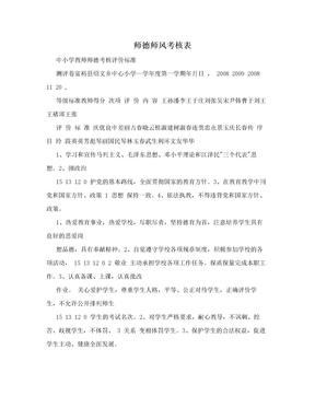 师德师风考核表