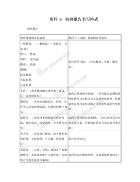 病例报告模板