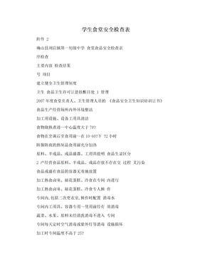 学生食堂安全检查表