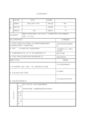 安全员职位说明书