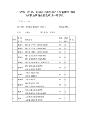 地下室目录清单