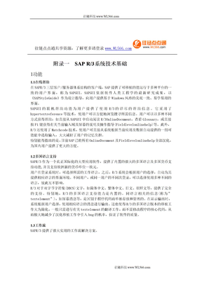 SAP R3系统技术基础