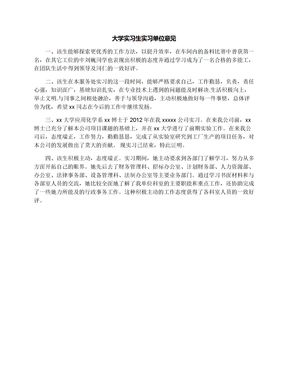 大学实习生实习单位意见