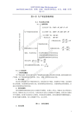 微观第9章_生产要素价格理论