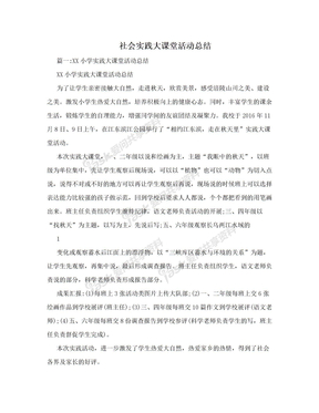 社会实践大课堂活动总结