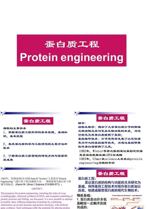 绪论 蛋白质工程