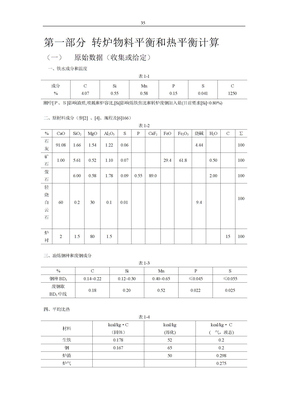 炼钢物料平衡热平衡计算