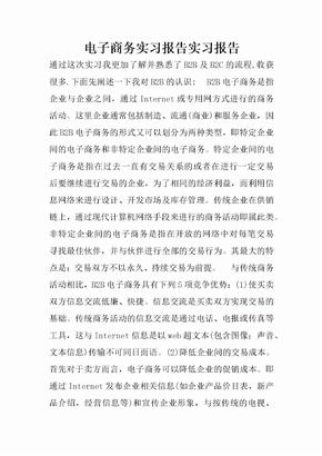 电子商务实习报告实习报告