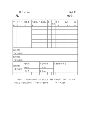 材料认质认价确认单