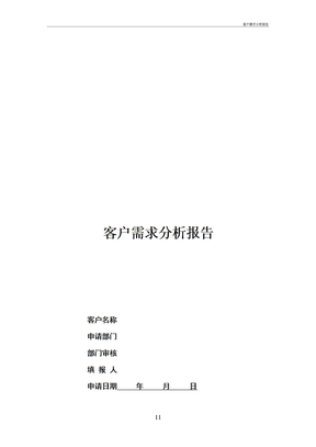 客户需求分析报告