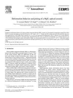 Deformation behavior and joining of a MgF2 optical ceramic