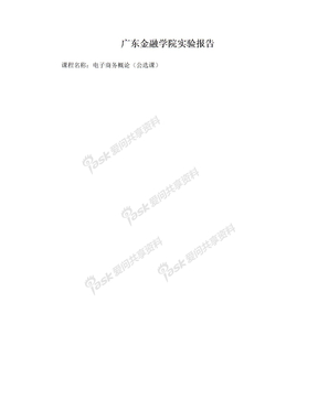 广东金融学院实验报告-网络金融2011-2-2