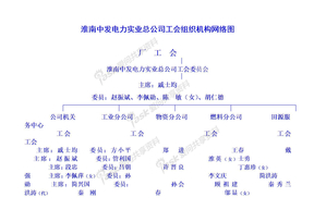 淮南中发电力有限责任公司工会组织机构网络图
