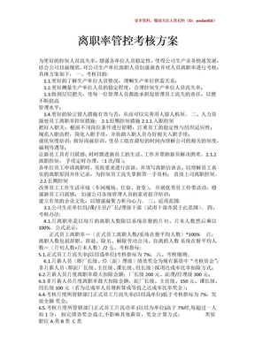 离职率管控考核方案