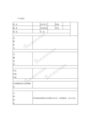 个性免费简历模版