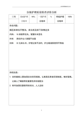 分级护理质量检查评价分析