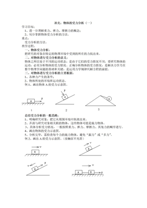 补充：物体的受力分析（一）