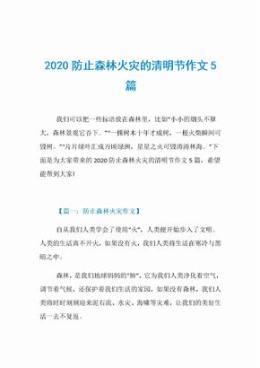 2020防止森林火灾的清明节作文5篇