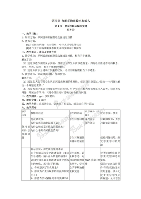 《物质跨膜运输的实例》教案(新人教版必修1)